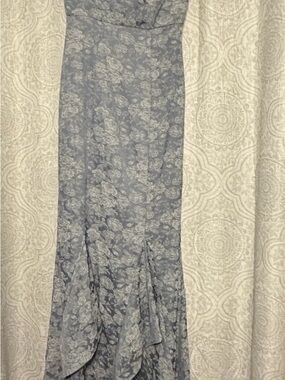 Altar'd State Powder Blue Floral Maxi Skirt